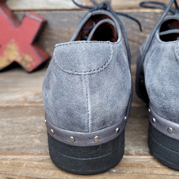 Hispanitas Metallic Grey Leather Lace Up Shoes - Picture 6 of 16